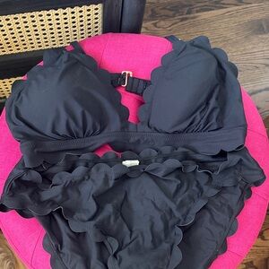 Chelsea28 Black Scalloped Bikini